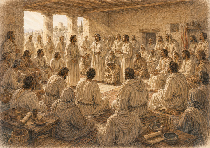 De liturgie van de broederschap in de Bovenzaal